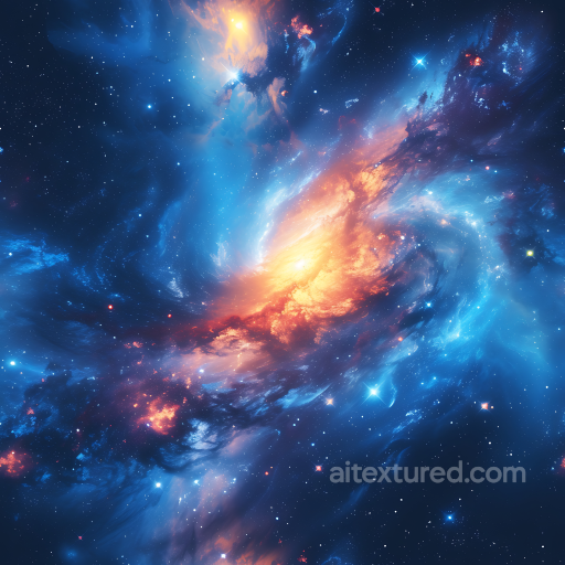 Space PBR Texture Featuring Vibrant Galaxy Nebula and Bright Starfield seamless Star, space, planets PBR texture