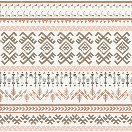 Seamless 3D PBR Boho Tribal Fabric Pattern Texture in Beige and Brown