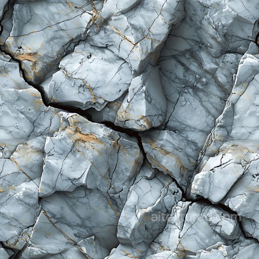 Cracked Marble Stone PBR Texture with Detailed Fractures and Gold Veins seamless Cracked & Holes PBR texture