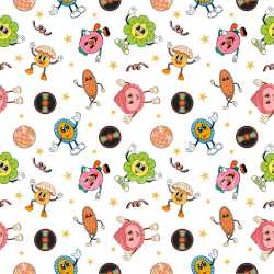 Pattern Bundle - Seamless 3D Pattern PBR Texture with Retro Cartoon Characters and Playful Motifs texture preview