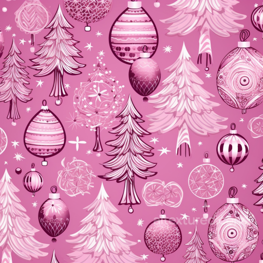 All Christmas Digital paper Texture of Pink Christmas Ornaments and Trees Digital Paper seamless All Christmas Digital paper PBR texture