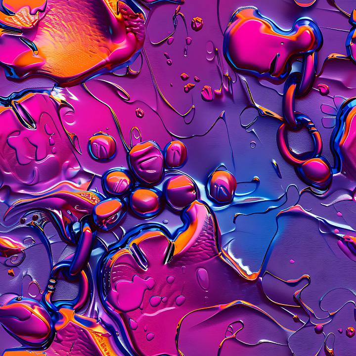 Of Vibrant Purple And Orange Glossy Graffiti Paint seamless PBR texture preview