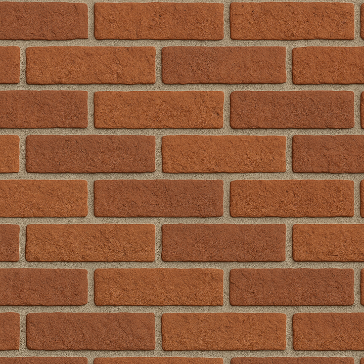 Red Clay Bricks Running Bond Light Mortar Brick seamless PBR texture preview