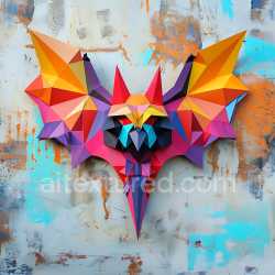 seamless Seamless 3D PBR Texture of Vibrant Geometric Bat Origami Pattern in 4K texture 8k free download PBR