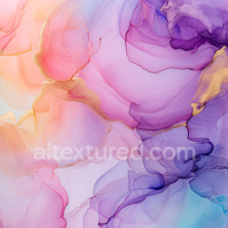 seamless Seamless 3D Alcohol Ink PBR Texture Featuring Pastel Purple Hues with Gold Veins and Fluid Transitions texture 8k free download PBR
