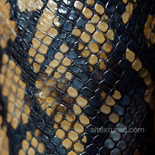 Reptile Skin PBR Texture Featuring Glossy Scales and Natural Color Variation seamless Skin PBR texture