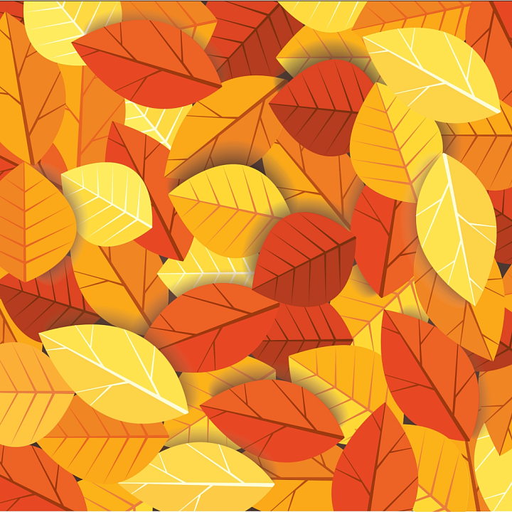 Colorful Autumn Leaves with Flat Stylized Pattern seamless PBR texture preview