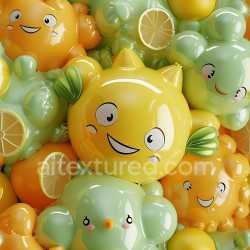 seamless Seamless 3D Inflated Cartoon Balloon PBR Texture in Yellow and Green texture 8k free download PBR