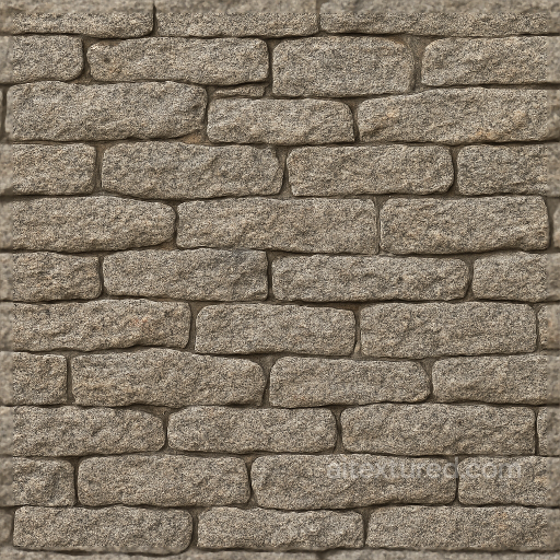 Rough Granite Stone Wall With Natural Stone And Stacked Stone Details Photorealistic seamless Granite PBR texture