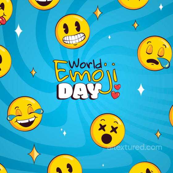 Happy Face Emoji Pattern Texture with Vibrant Blues & Yellow Happy Face pattern texture preview