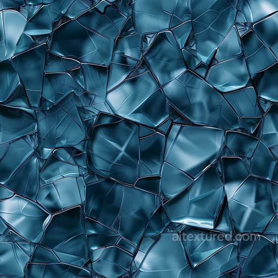 Broken Glass Cracked Holes PBR Texture with Blue Tint and Jagged Edges Cracked & Holes texture preview