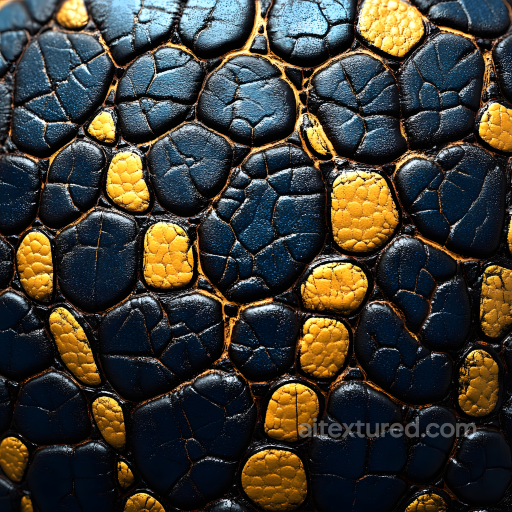 Cracked Reptile Skin in Blue and Gold Seamless Texture with Detailed Scaly Surface seamless Skin PBR texture