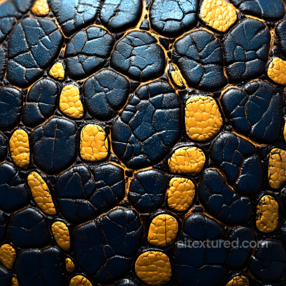 Cracked Reptile Skin in Blue and Gold Seamless Texture with Detailed Scaly Surface Skin texture preview