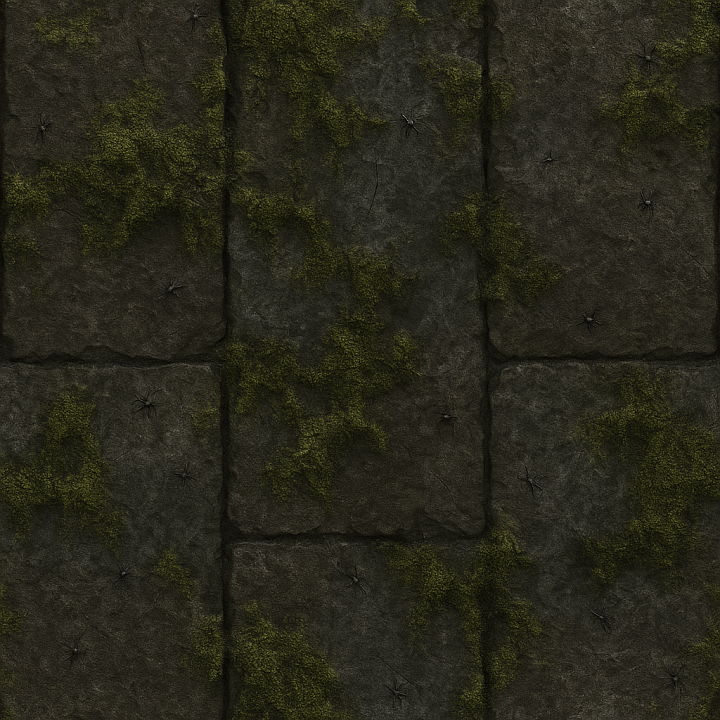 Mossy Stone Graveyard Surface For Halloween seamless PBR texture preview