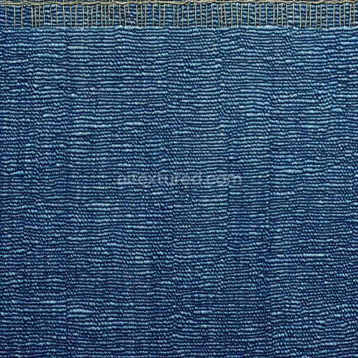 Seamless 3D Cracked Denim Fabric PBR Texture with Worn Blue Threads and Frayed Edges