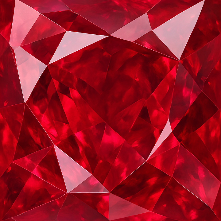 Of Faceted Ruby Gemstone With Polished Reflective Facets And Vibrant Ge… seamless PBR texture preview