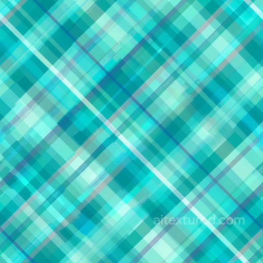 Seamless Teal Blue Plaid 3D PBR Texture with Soft Overlapping Pattern texture preview