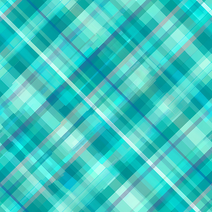 Teal Blue Plaid with Soft Overlapping Pattern seamless PBR texture preview