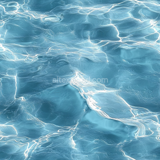 Seamless 3D Pool Water PBR Texture Featuring Realistic Blue Ripples and Light Reflections