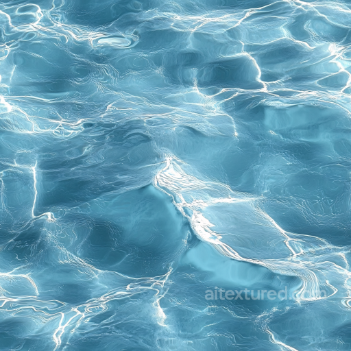 Pool Water PBR Texture Featuring Realistic Blue Ripples and Light Reflections seamless Water PBR texture