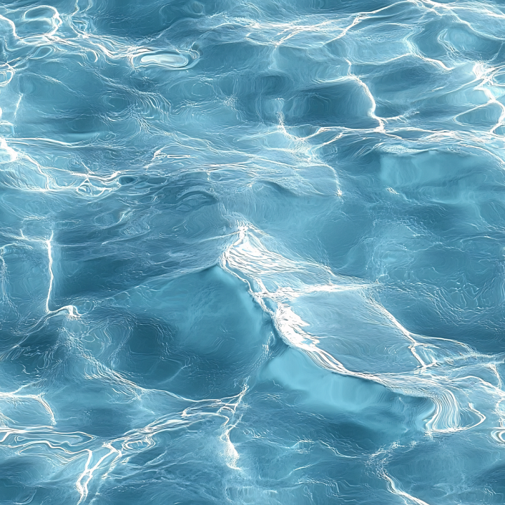 Pool Water Featuring Realistic Blue Ripples and Light Reflections seamless PBR texture preview