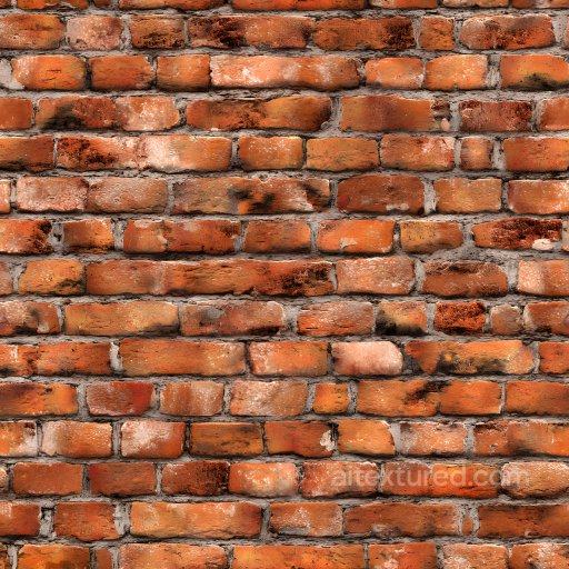 Weathered Cracked Red Brick Wall Seamless Texture with Rough Mortar seamless Brick PBR texture