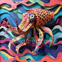 seamless Seamless 3D PBR Texture Featuring Colorful Abstract Cuttlefish Pattern texture 8k free download PBR