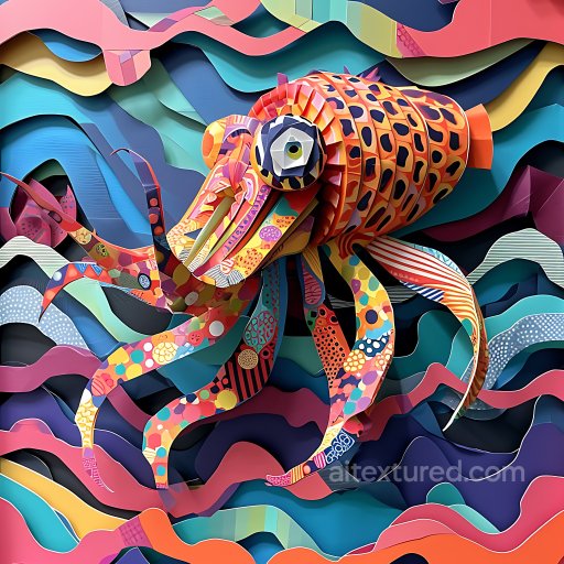 Animal - Seamless 3D PBR Texture Featuring Colorful Abstract Cuttlefish Pattern texture preview