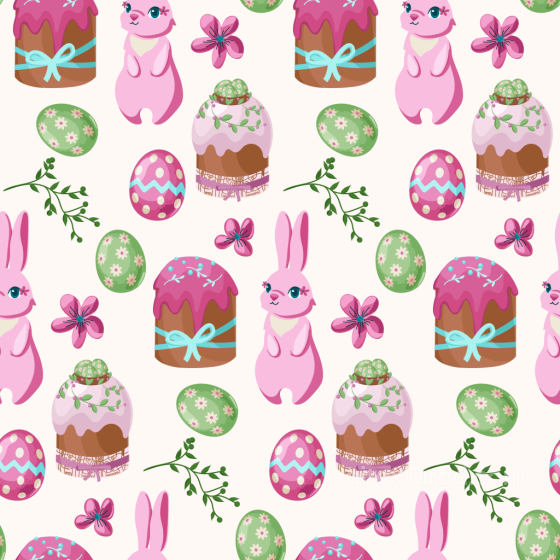 Featuring Cute Pink Bunnies and Easter Eggs All Christmas Digital paper texture preview