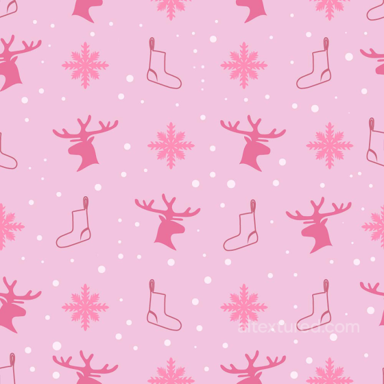 Christmas Digital Paper Texture with Pink Reindeer & Snowflakes Pattern All Christmas Digital paper texture preview