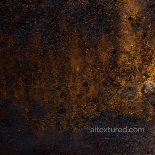 Rusty Metal Texture with Cracked and Pitted Surface seamless Rust PBR texture