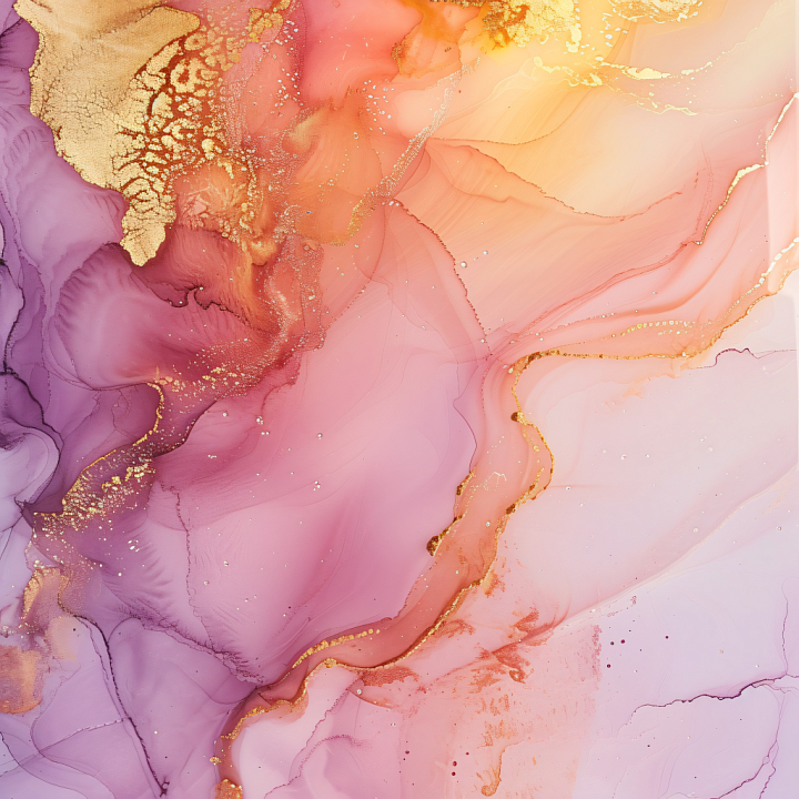 Alcohol Ink Featuring Pink, Purple, and Gold Veining seamless PBR texture preview