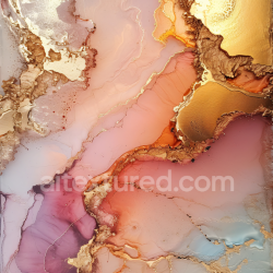 seamless Seamless 3D Alcohol Ink PBR Texture Featuring Soft Pastel Hues and Rich Gold Veins texture 8k free download PBR