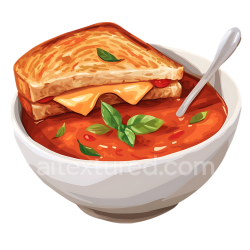 seamless Breakfast Bowl with Tomato Soup and Grilled Cheese Sandwich Illustration texture 8k free download PBR