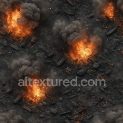 seamless Seamless 8k PBR 3d texture of fireball with smoke plume and debris cloud effects texture 8k free download PBR