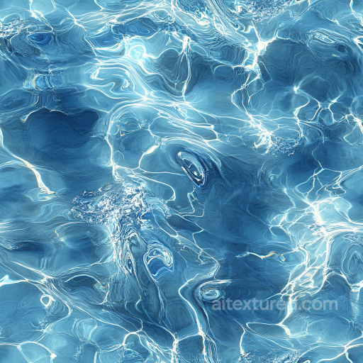 Realistic Calm Pool Water Seamless Texture with Light Refractions seamless Water PBR texture