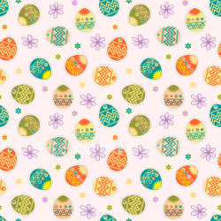 seamless Seamless 3D PBR Texture of Colorful Easter Eggs with Floral Accents texture 8k free download PBR