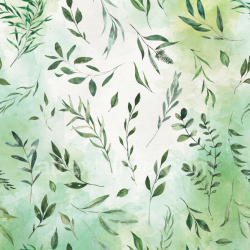 seamless Seamless 3D PBR Watercolor Greenery Texture with Hand-Painted Leaf Motifs texture 8k free download PBR
