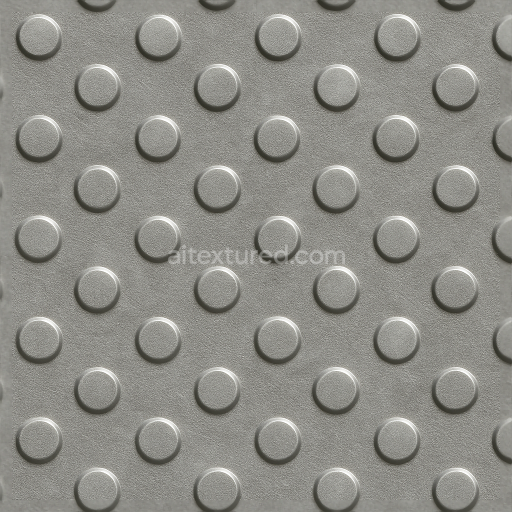 Seamless 3d texture pbr 8k tactile plate with raised dots on silver gray metal surface