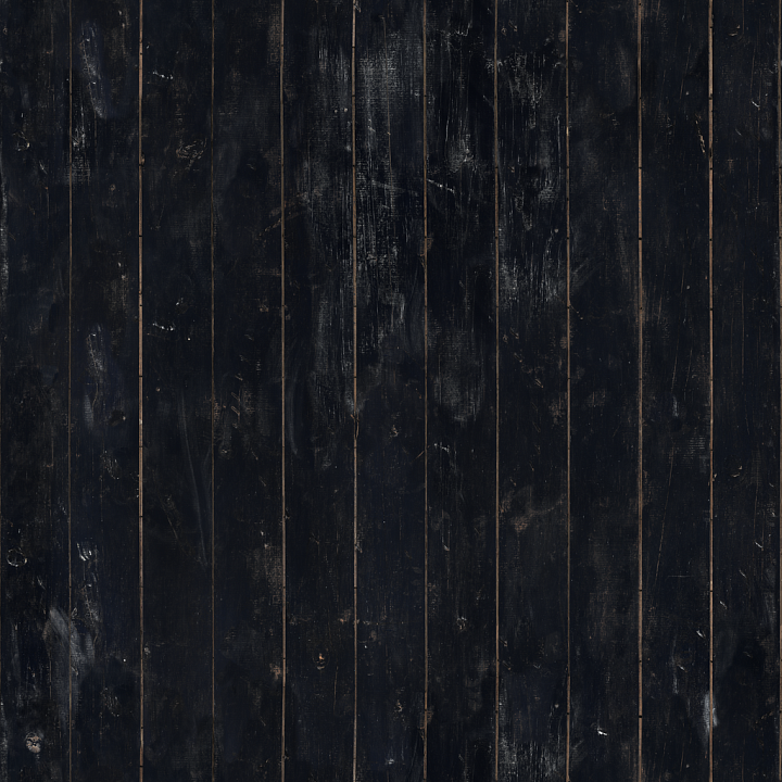 Black Painted Planks - Wooden Planks Weathered Scratched Worn Grain Wood seamless PBR texture preview