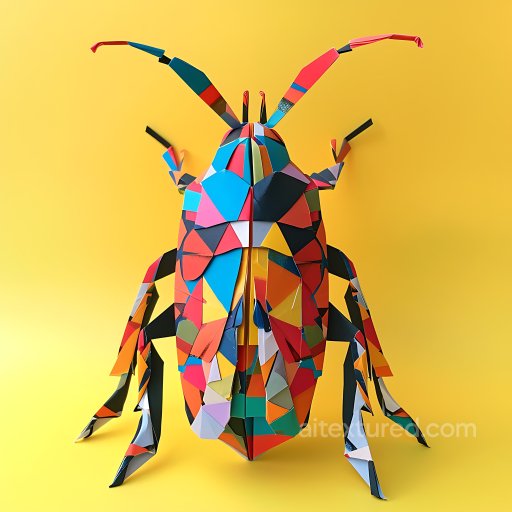 Animal - Seamless 3D PBR texture featuring colorful geometric origami-style insect skin texture preview