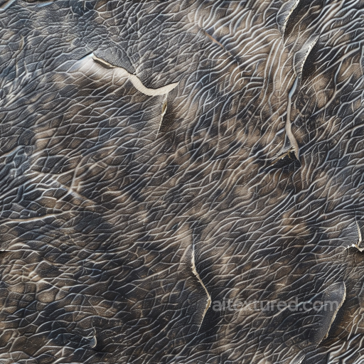 Cracked Dark Brown Leather Seamless Texture with Deep Wrinkles seamless Leather PBR texture