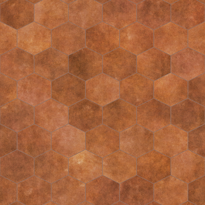 Geometric Terracotta Tile seamless PBR texture preview