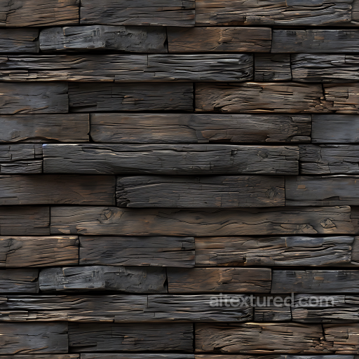 Charred Reclaimed Wood PBR Texture with Distressed Grain and Knots seamless Wood PBR texture