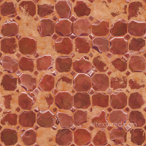 Stylized Cartoon Terracotta Tiles Ceramic-tile texture preview