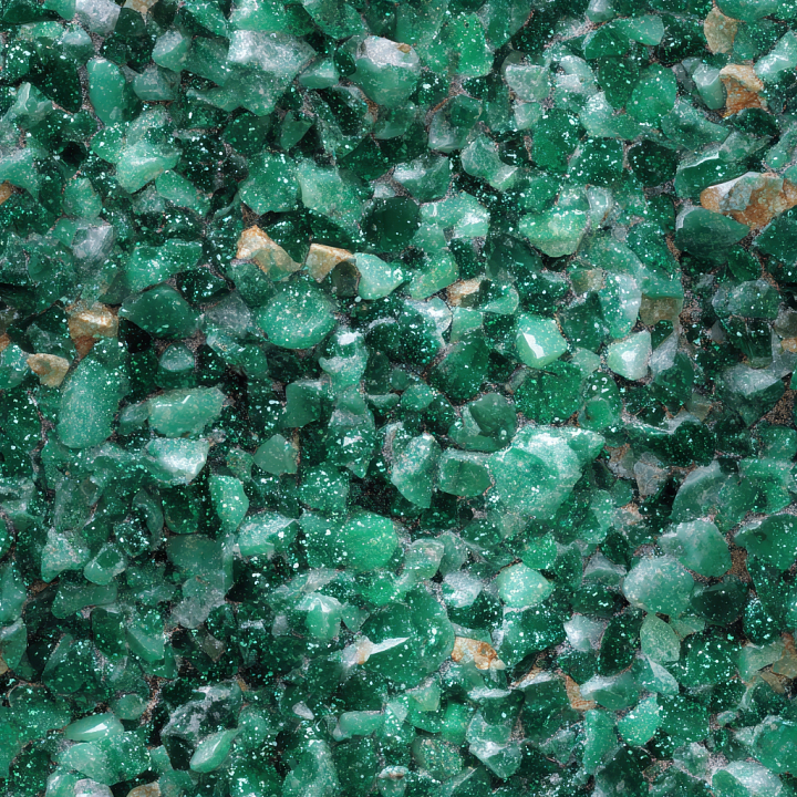 Emerald Stone Featuring Rough, Faceted Crystal Clusters seamless PBR texture preview