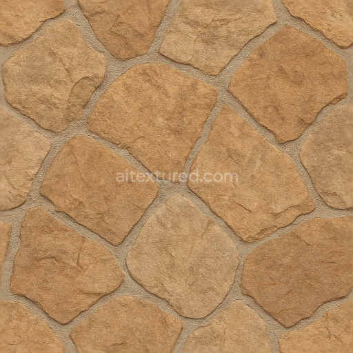 Seamless 3d texture pbr 8k rough stone mosaic with abstract fragments and earth tones