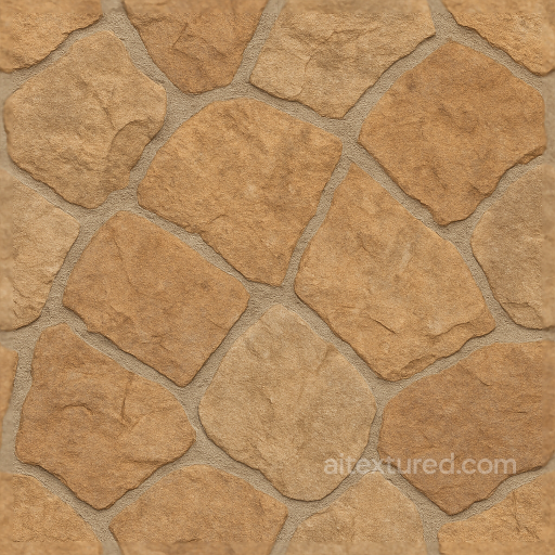 Rough Stone Mosaic With Abstract Fragments And Earth Tones seamless Mosaic PBR texture