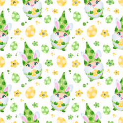 seamless Seamless 3D PBR Texture of Cartoon St Patrick Gnomes and Easter Eggs texture 8k free download PBR