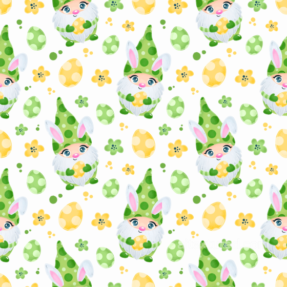 Cartoon St Patrick Gnomes and Easter Eggs Seamless Texture St patrick texture preview